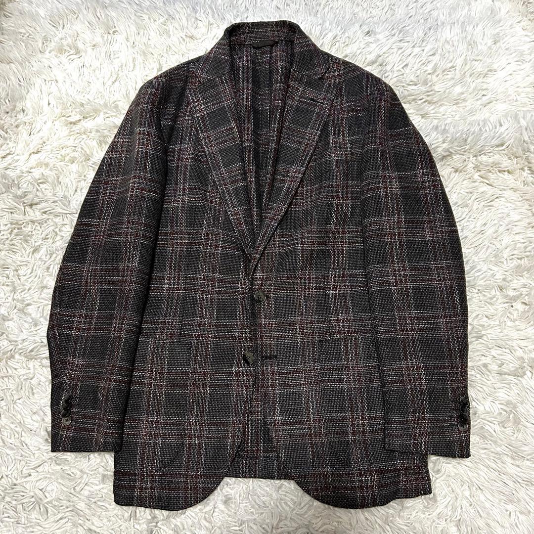 未使用タグ付　L.B.M.1911 チェック　アンコンジャケット　2ボタン　48