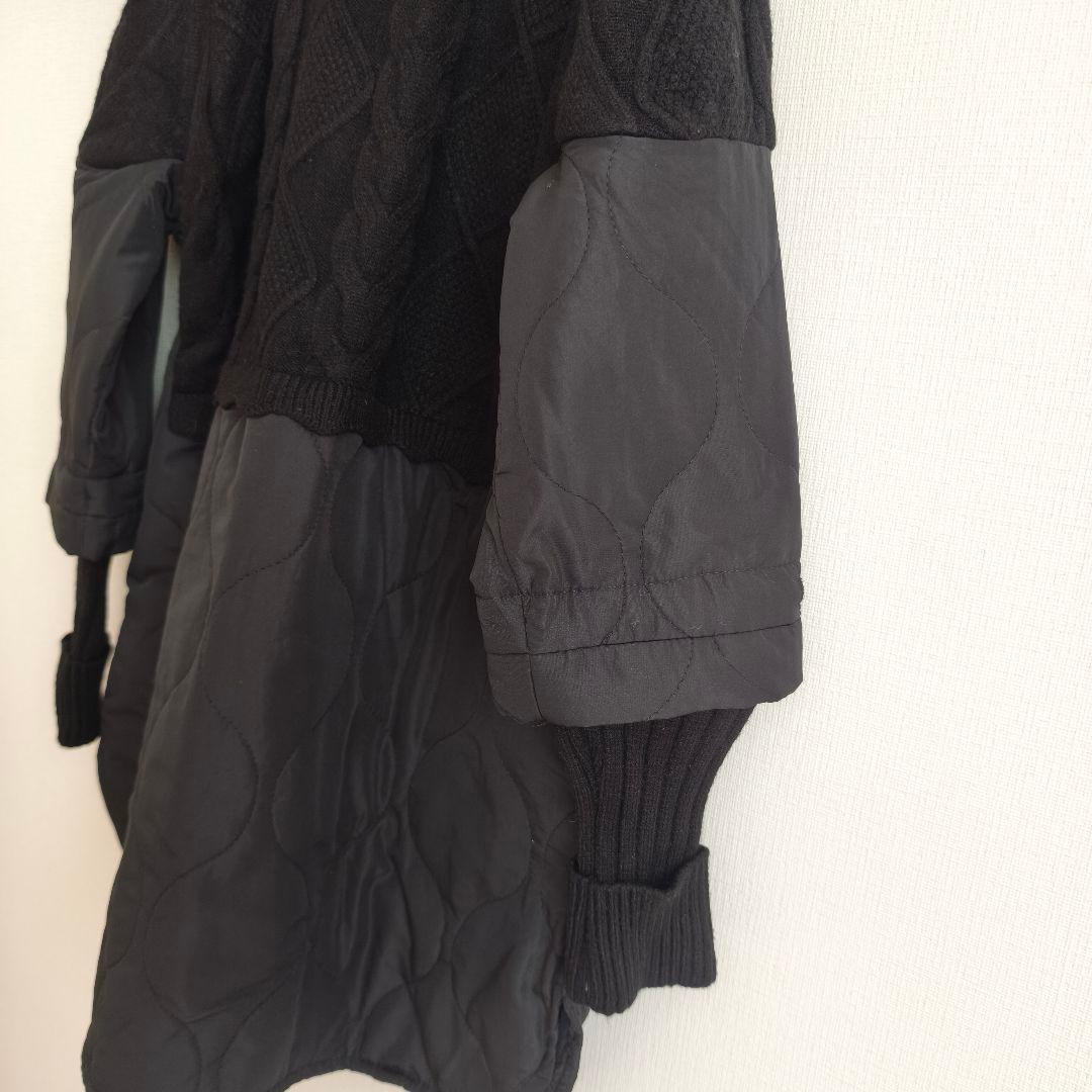 2695 美品 C•O•T•E ニット切替キルティングチュニック ブラック F