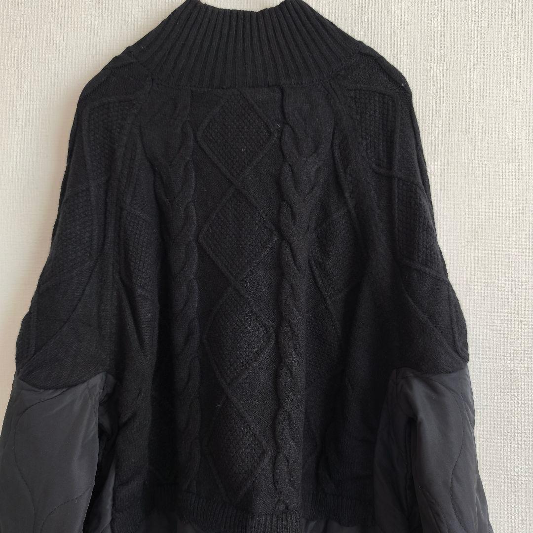 2695 美品 C•O•T•E ニット切替キルティングチュニック ブラック F