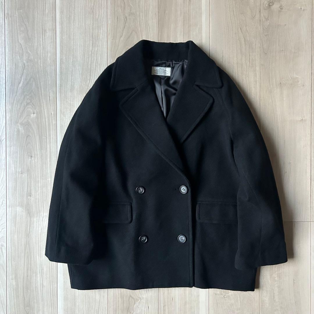 24AW＊ジャーナルスタンダードレリューム 尾州ウールショートPコート 36 黒