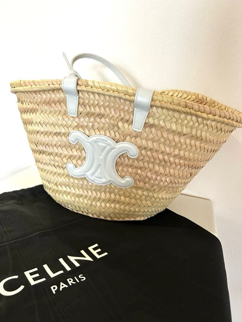 【美品】CELINE セリーヌ クラシック パニエ　かごバッグ　ホワイト