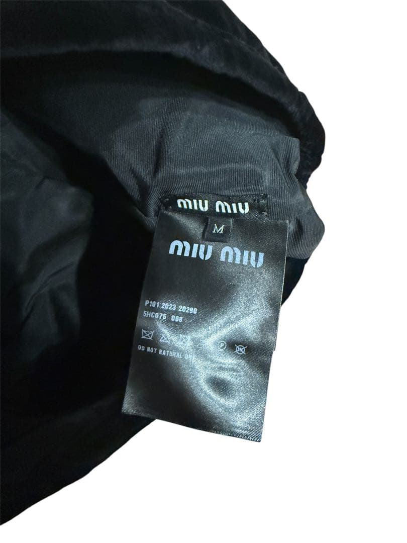 【プロフ必読】miu miu ベレー帽 黒 ベルベット　M