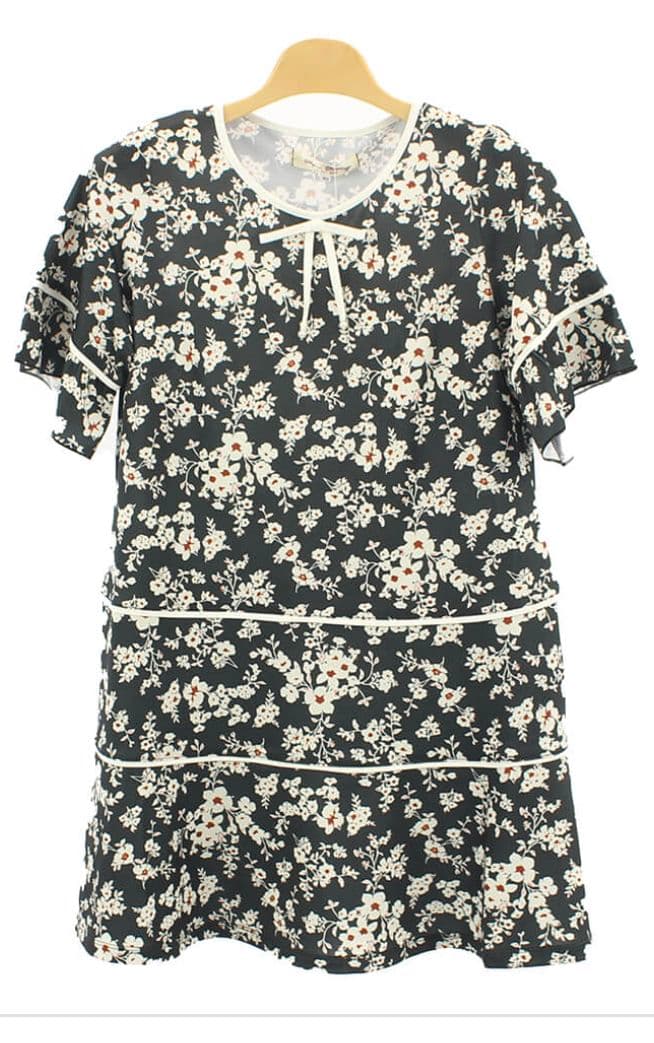 Super Beauty 花柄 半袖チュニック 44号