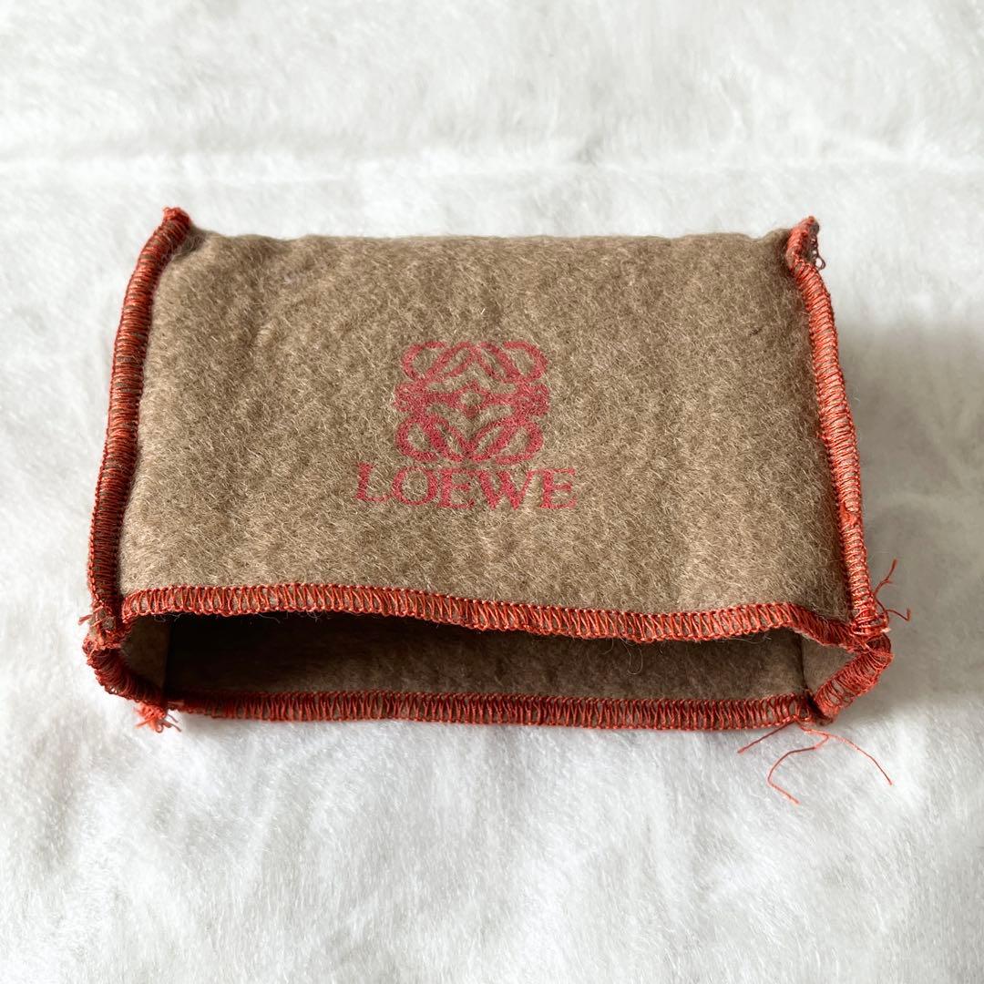 LOEWE　ロエベ　ベラスケス　ケース　ロゴ型押し　レザー　赤　レッド