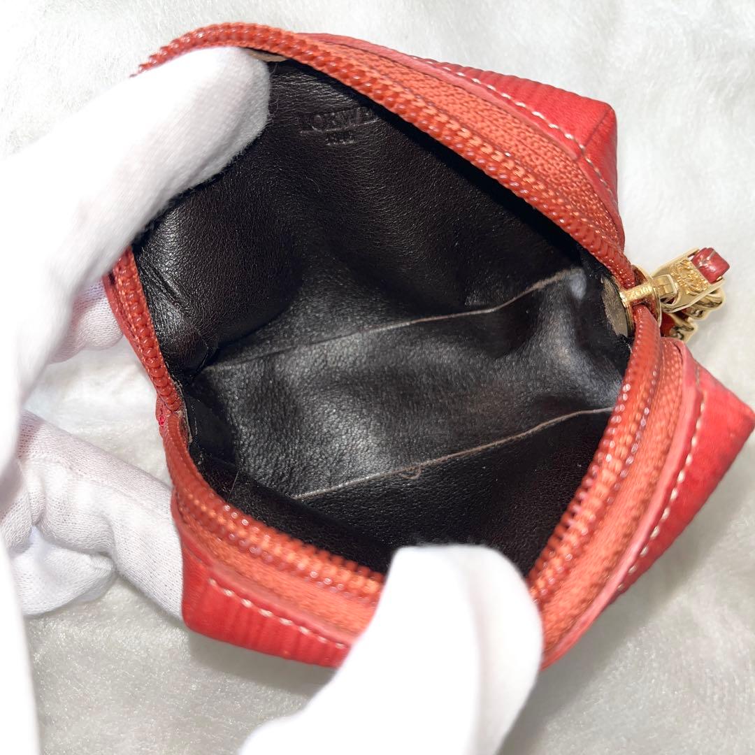 LOEWE　ロエベ　ベラスケス　ケース　ロゴ型押し　レザー　赤　レッド