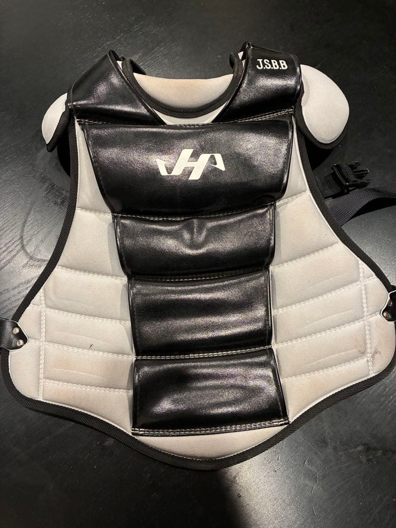 キャッチャー用防具セット成人用 黒白　カバン付き