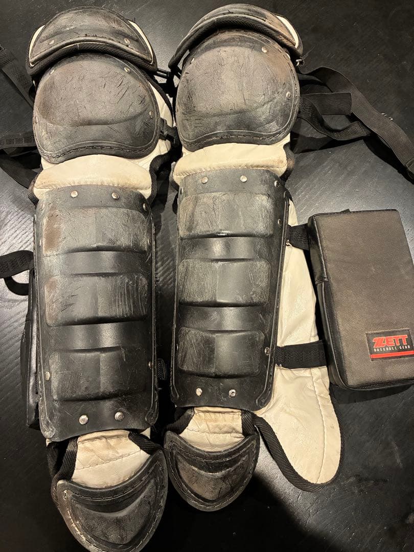 キャッチャー用防具セット成人用 黒白　カバン付き