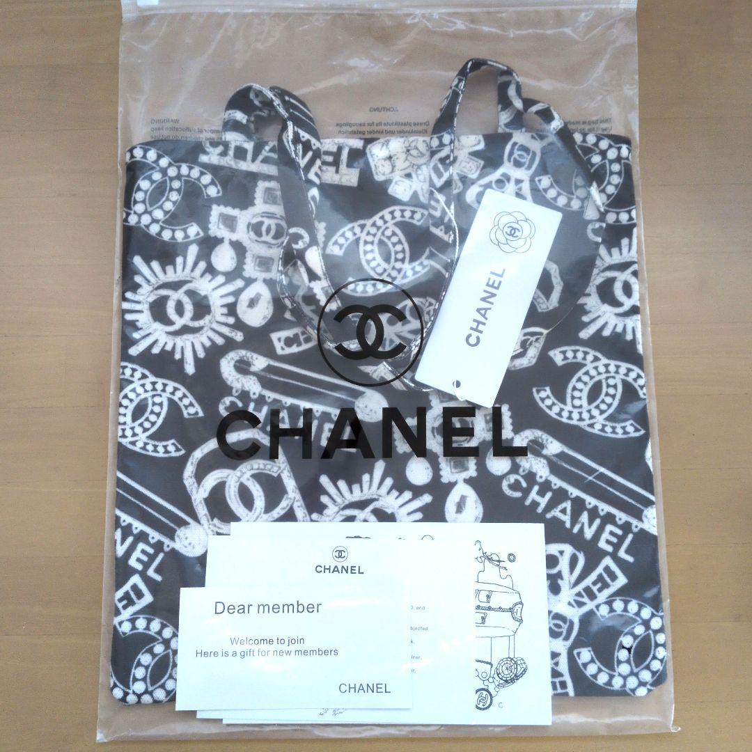 シャネル　トートバッグ　ロゴブラック