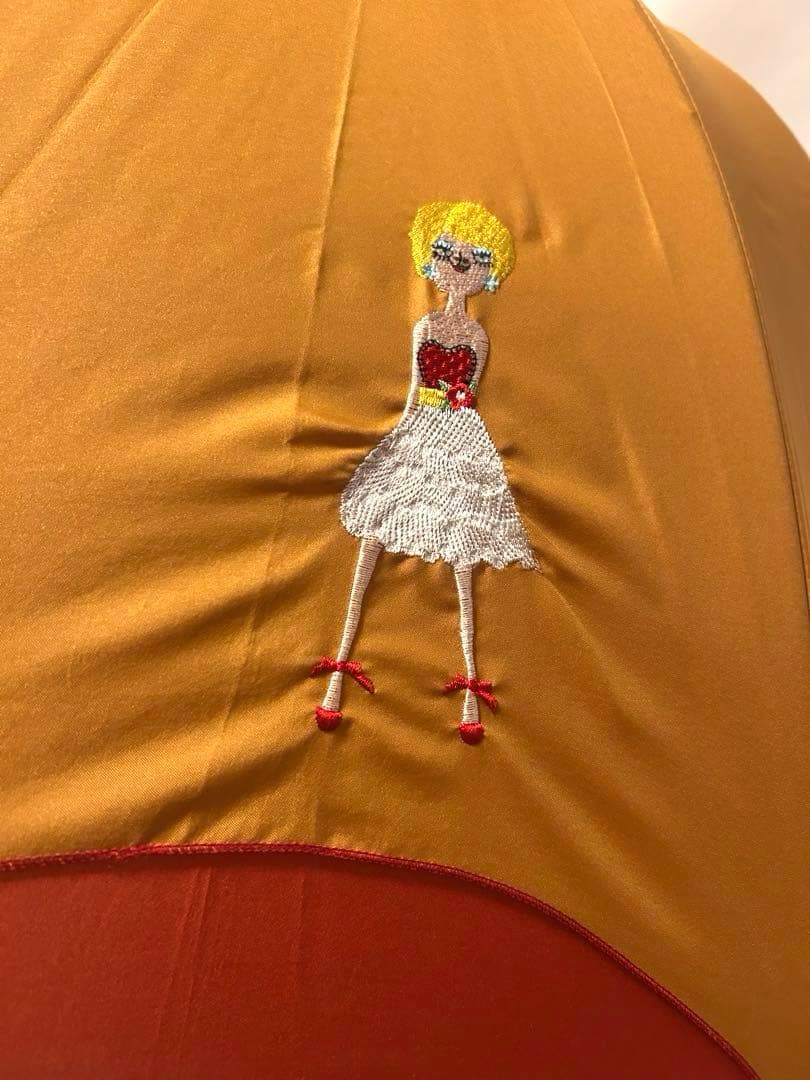 MOSCHINO モスキーノ 長傘　オレンジ 刺繍デザイン