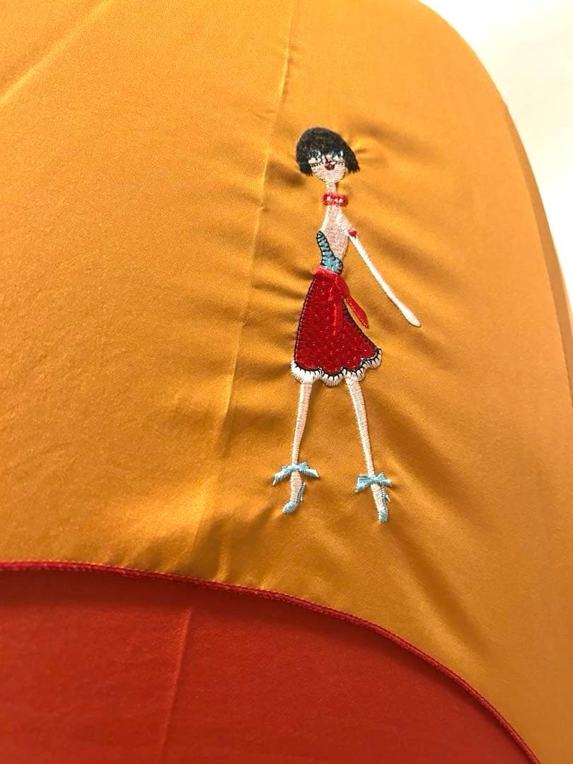 MOSCHINO モスキーノ 長傘　オレンジ 刺繍デザイン