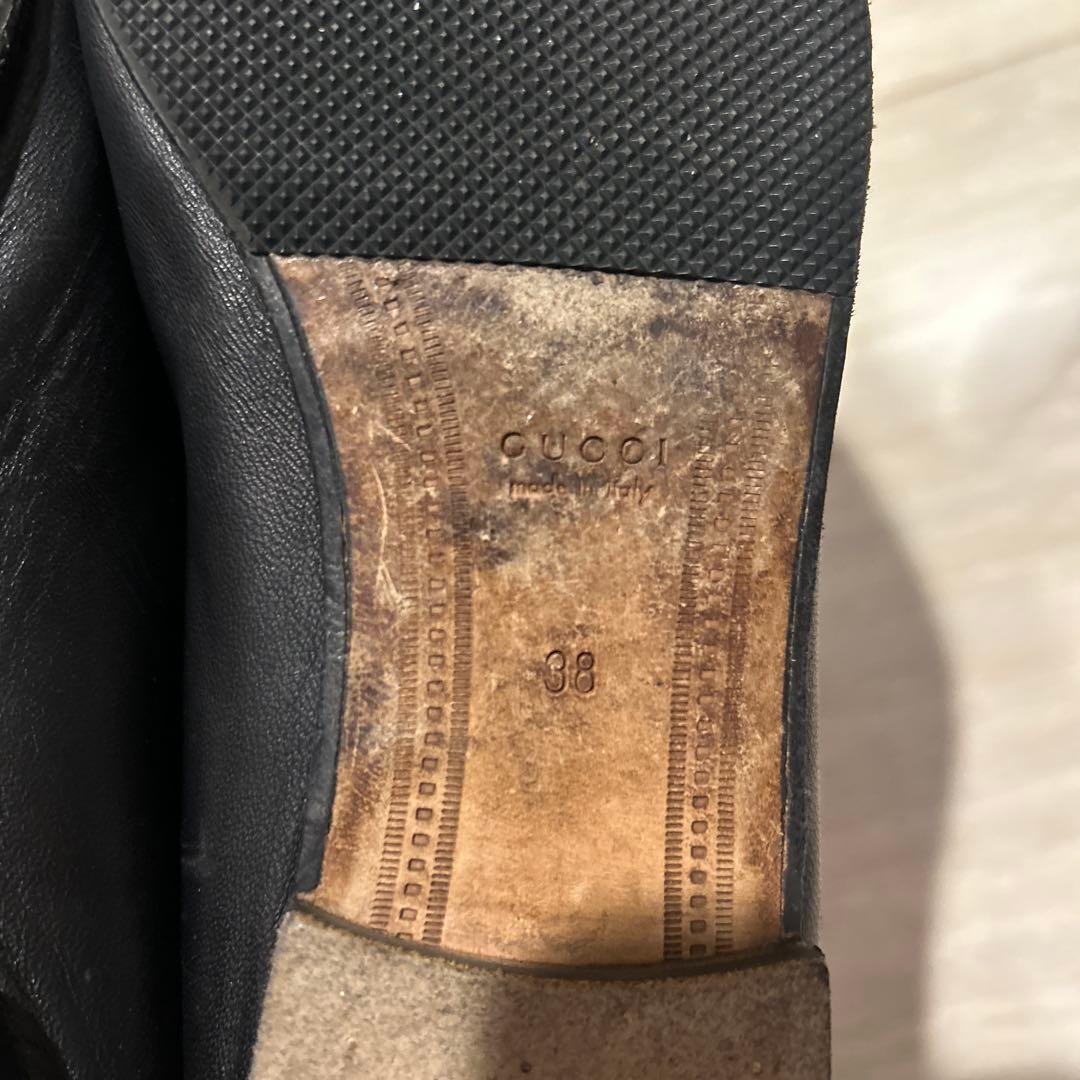 GUCCI ブラック ローファー 38 ホースビット