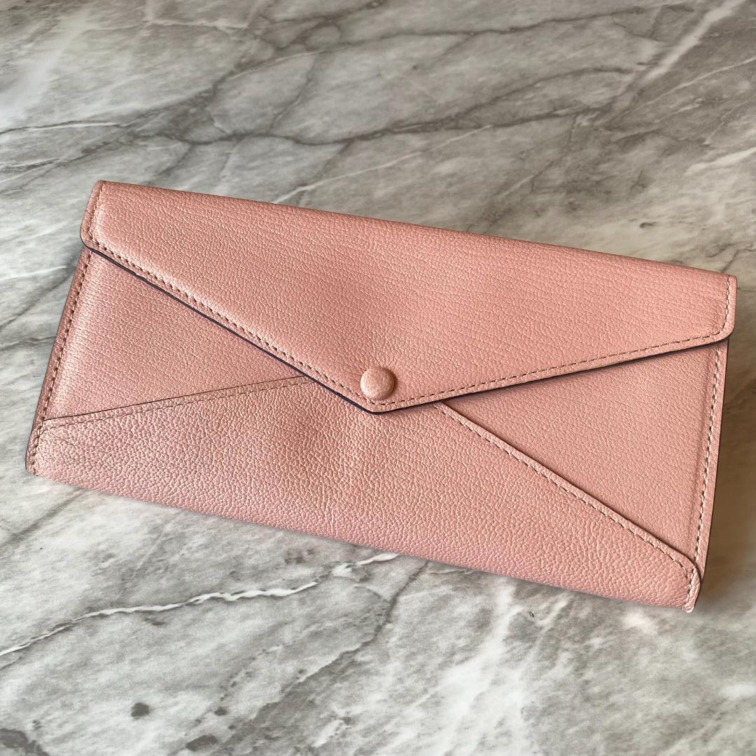 【新品 定価3.7万円】ラルコバレーノ 長財布 薄マチ レザー ピンク　2453