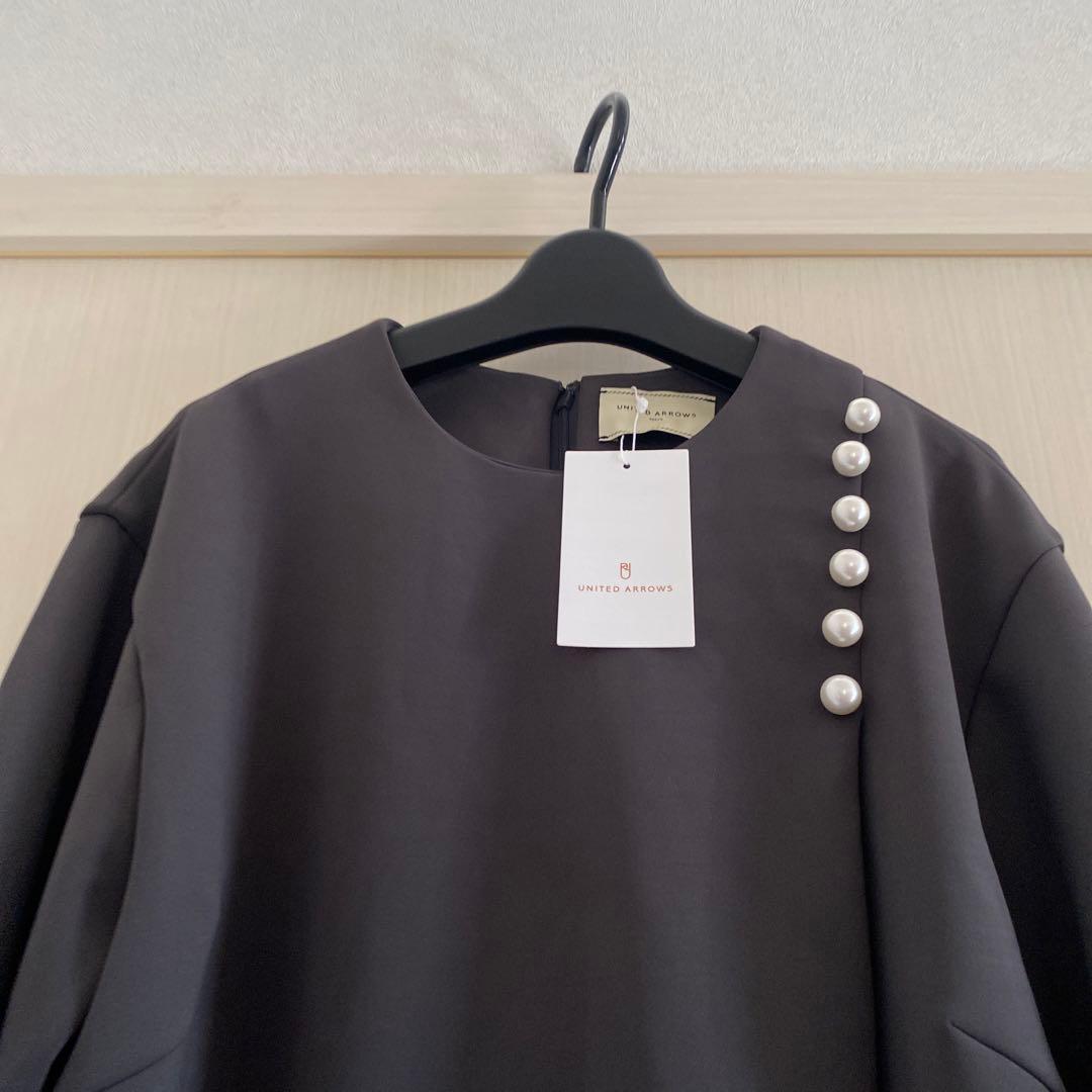 UNITED ARROWS SPONGY サイド パール ブラウス