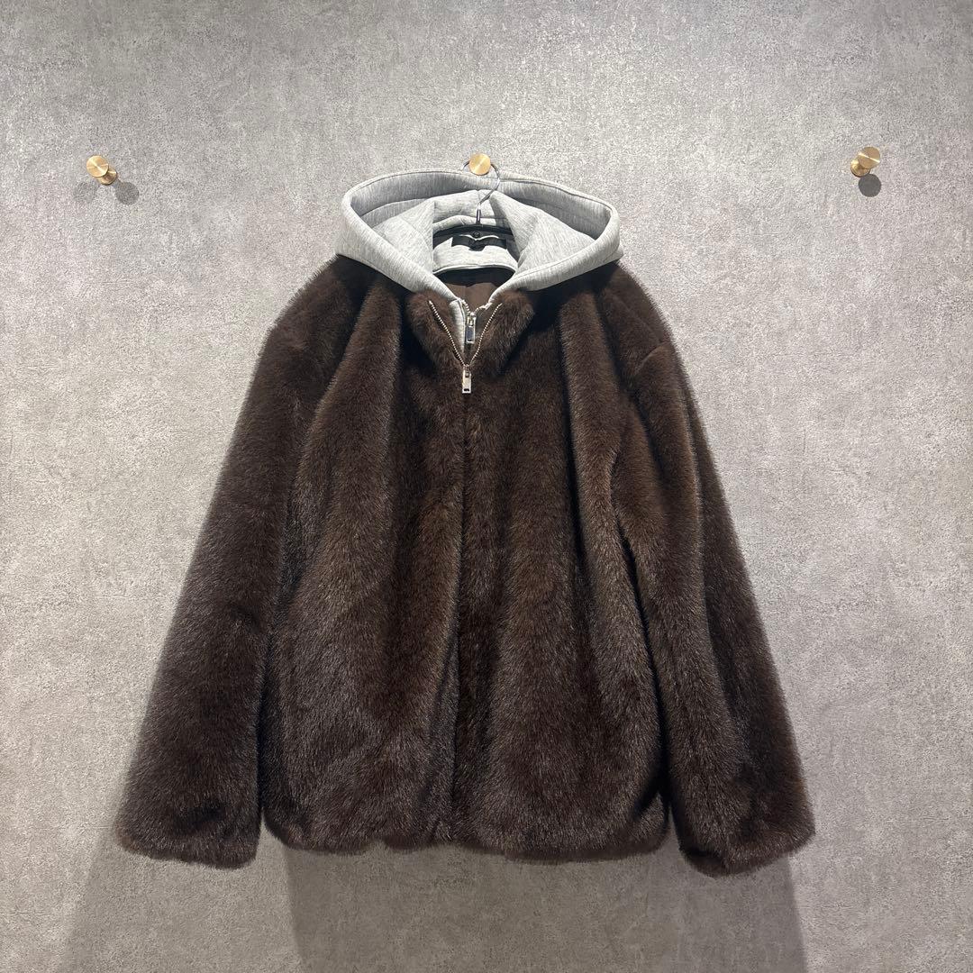 ZARA コントラストフェイクファー ボンバージャケット