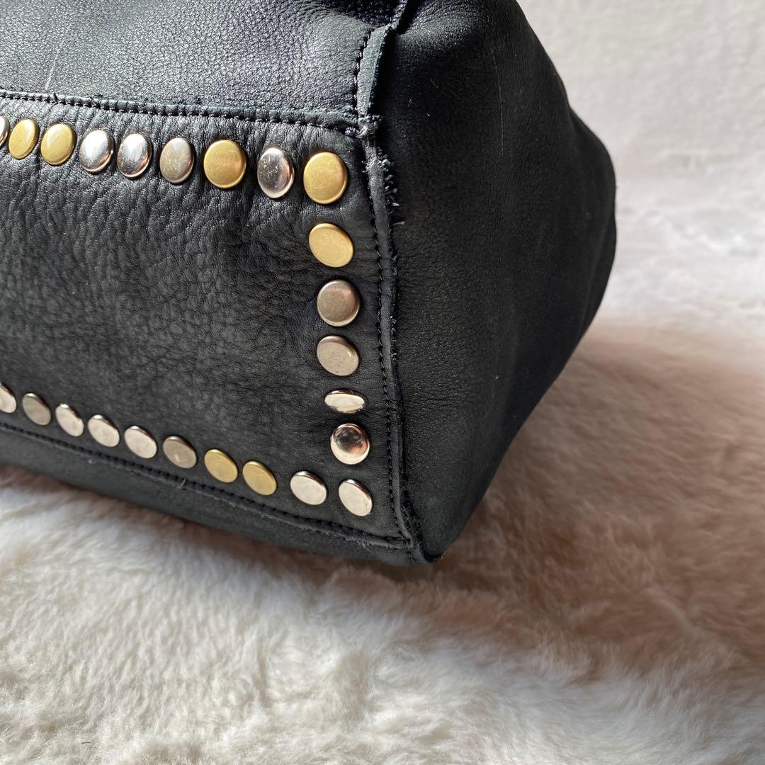 TRES トレ スタッズ トートバック レザー 本革 黒 ブラック y2k 星