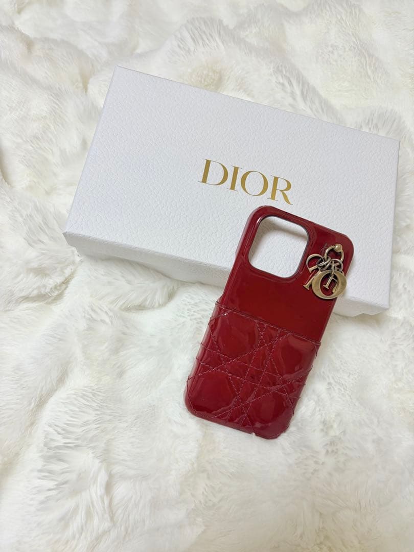 iPhone13Pro Dior レッド キルティング iPhoneケース