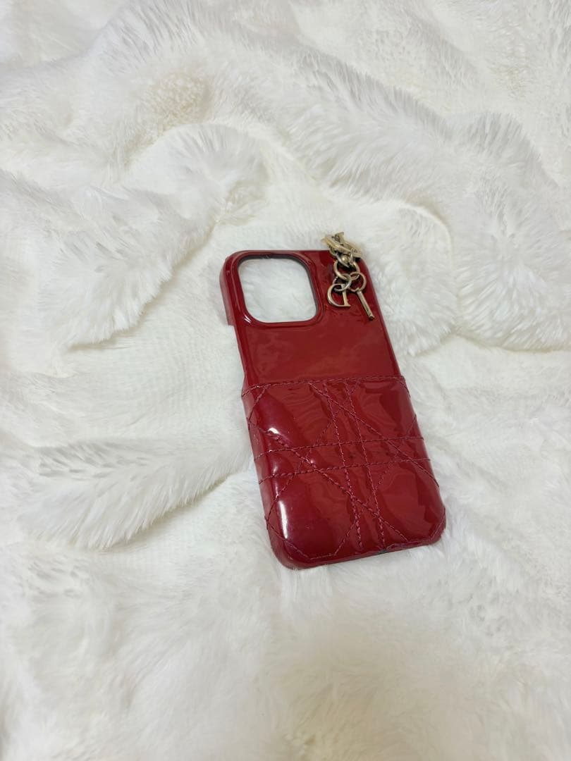 iPhone13Pro Dior レッド キルティング iPhoneケース