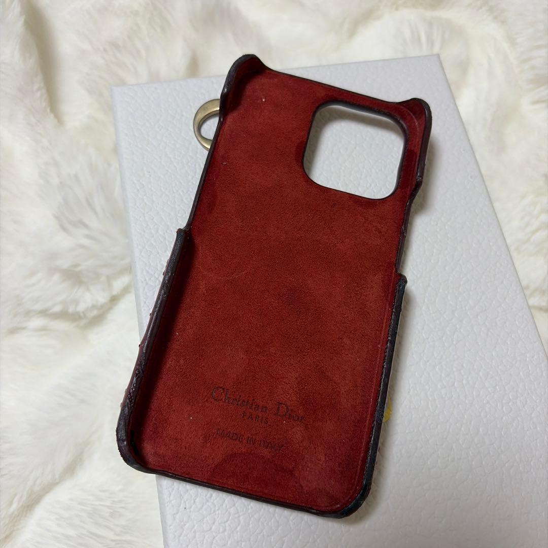 iPhone13Pro Dior レッド キルティング iPhoneケース