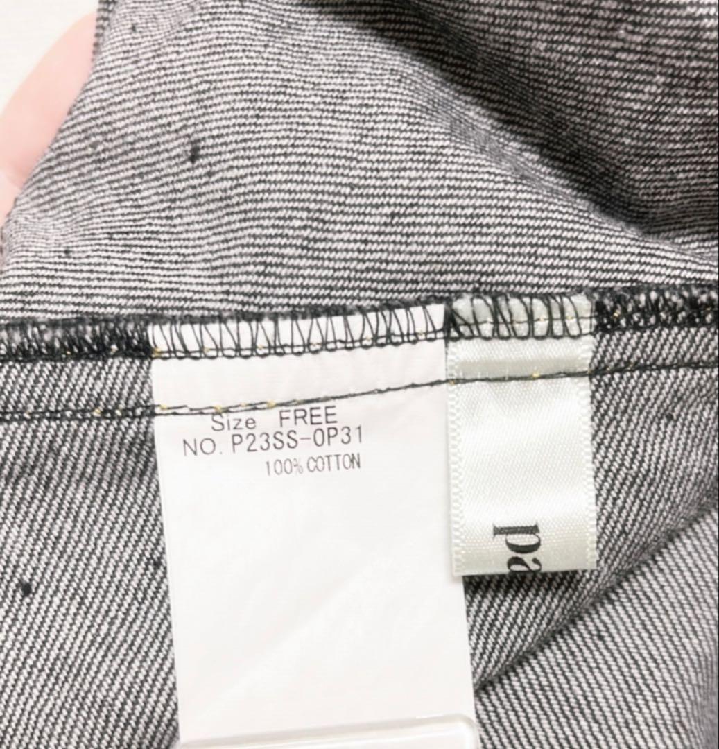 【pain lilLilly】リルリリー リボンデニムワンピース ブラック黒