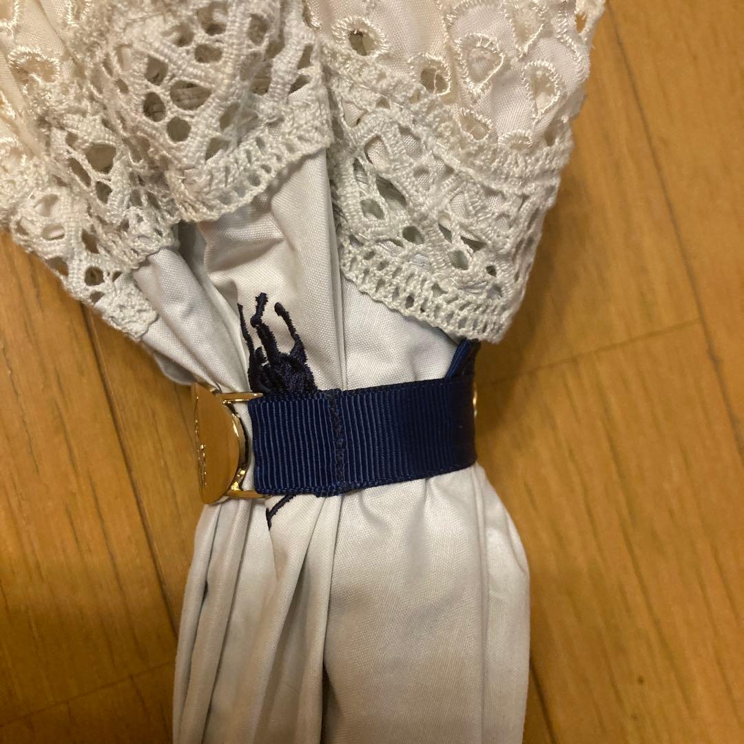 ポロラルフローレン折りたたみ晴雨兼用傘　フリルレース