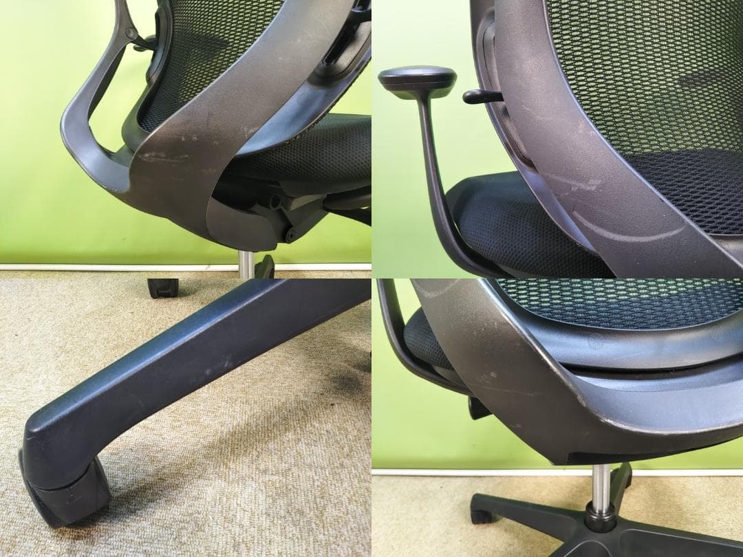 aw　オカムラ　シルフィーチェア　ローバック　固定肘　前傾機能　メッシュ　中古品