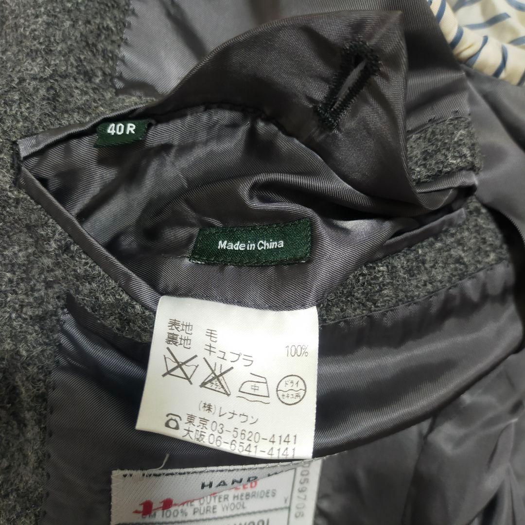 【大人ビジカジ】J.CREW×ハリスツイード・テーラードジャケット・灰・L~XL