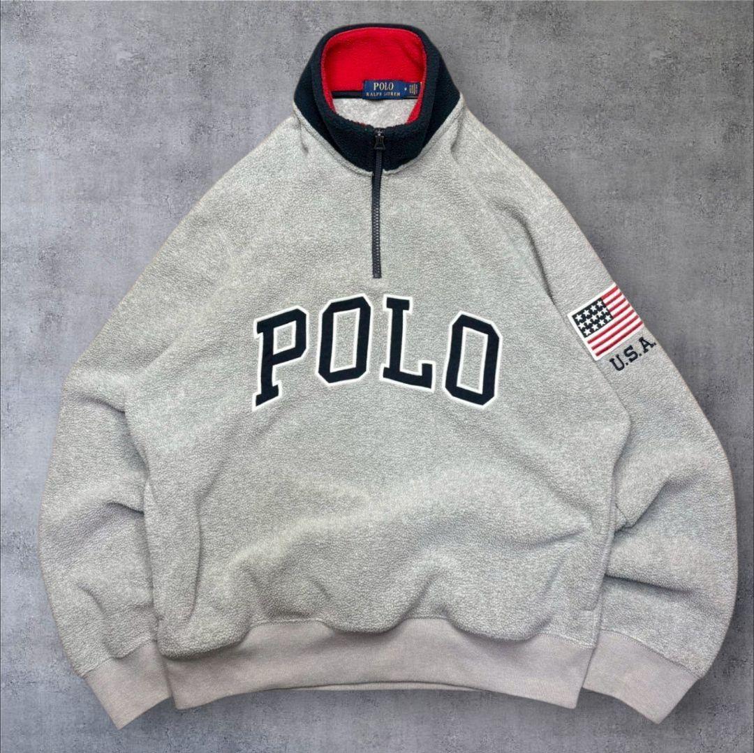 POLO RALPH LAUREN ハーフジップ フリース QRタグ 現行 M