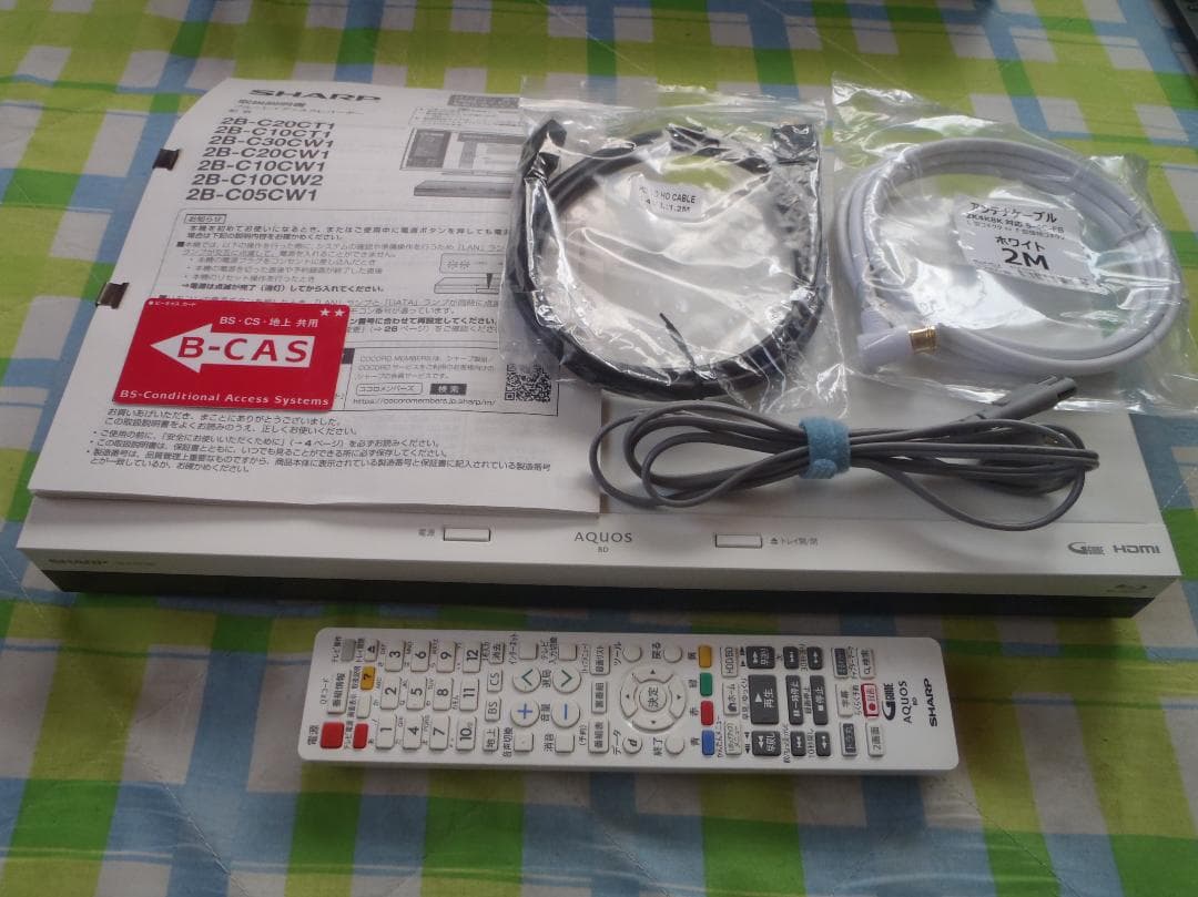 SHARP　AQUOS　ブルーレイレコーダー　2B-C10CW2　２０２１年製