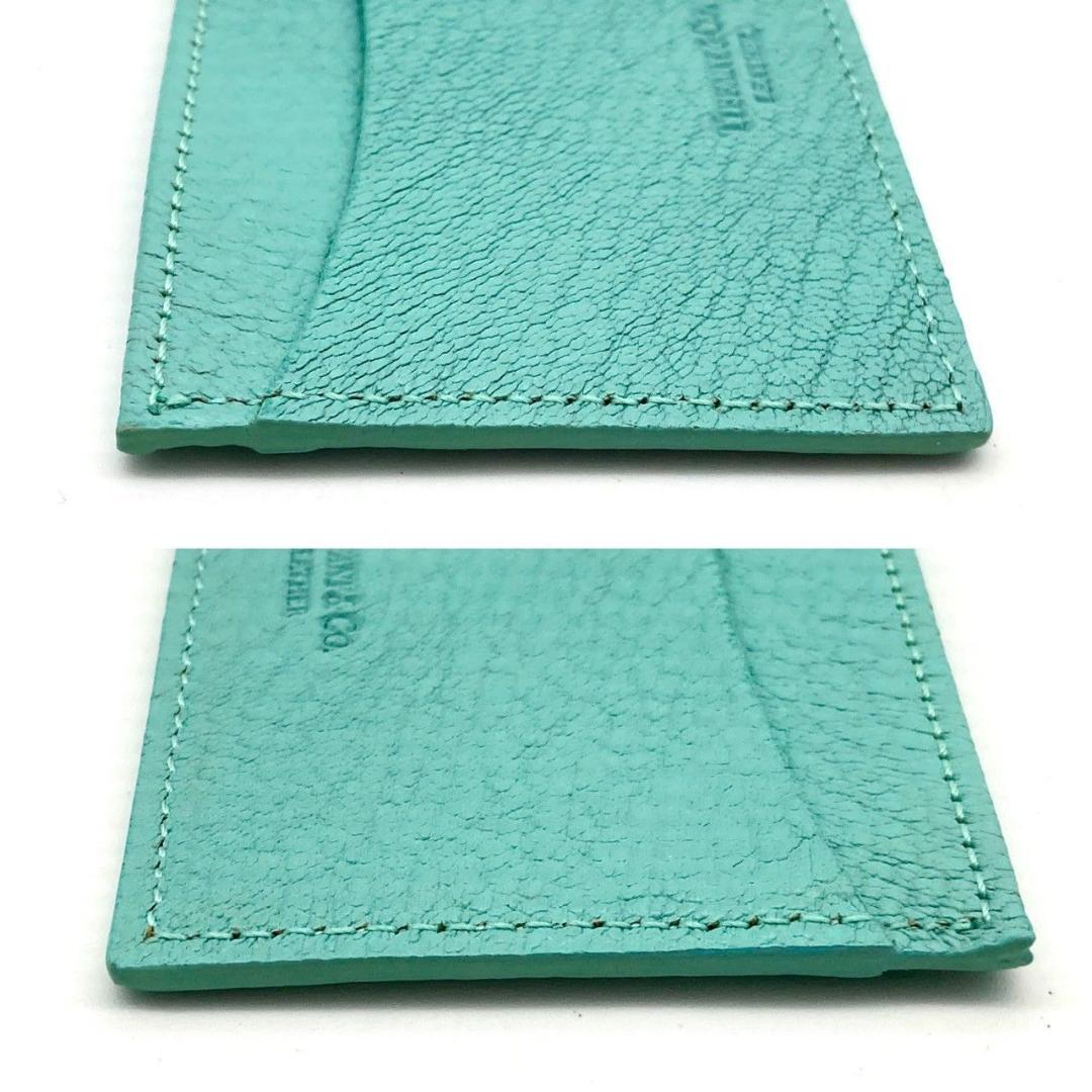 ティファニー 名刺入れ 定期入れ レザー ライトブルー 未使用 70909