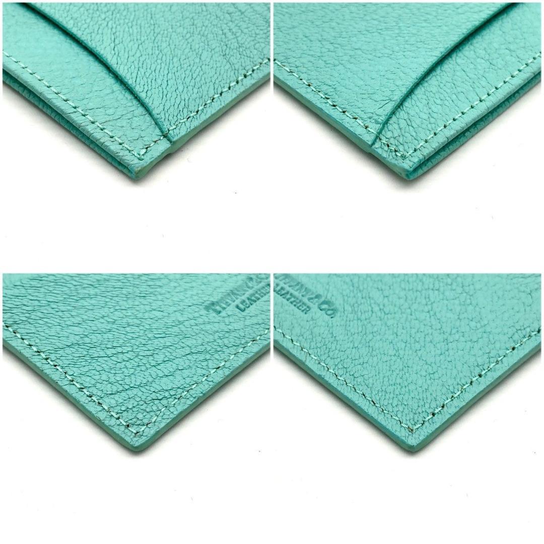 ティファニー 名刺入れ 定期入れ レザー ライトブルー 未使用 70909