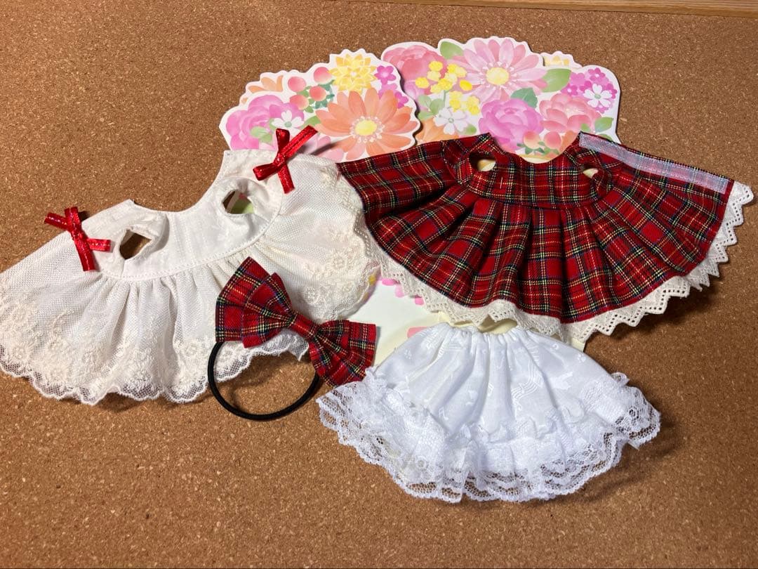 モンストドールサイズレースたっぷりオーバーコートワンピースセット　レッド