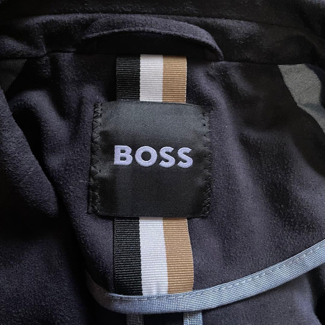 現行タグ ヒューゴボス PUスエード テーラードジャケット ブートニエール