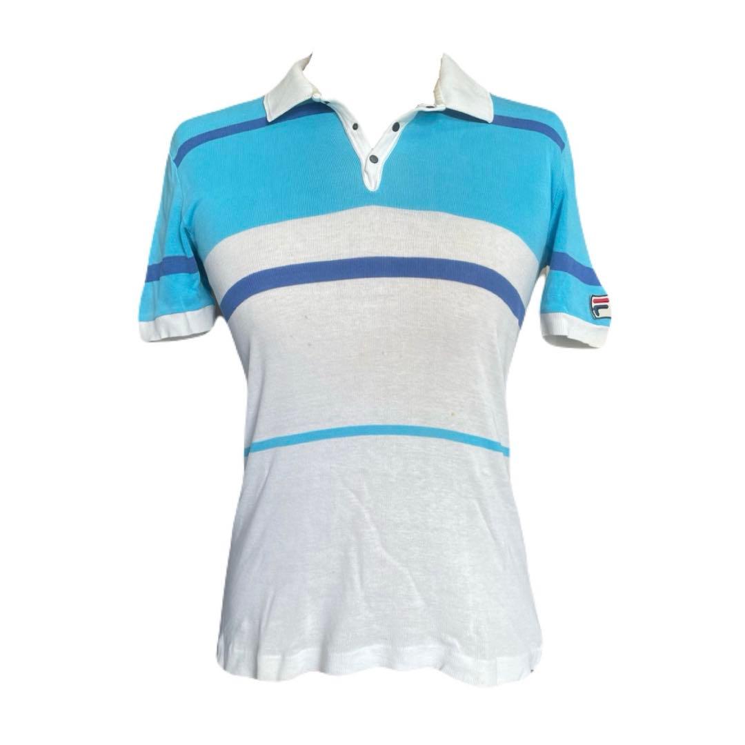 希少　70s FILA BJ BORG ボーダーポロシャツ フィラ イタリア製