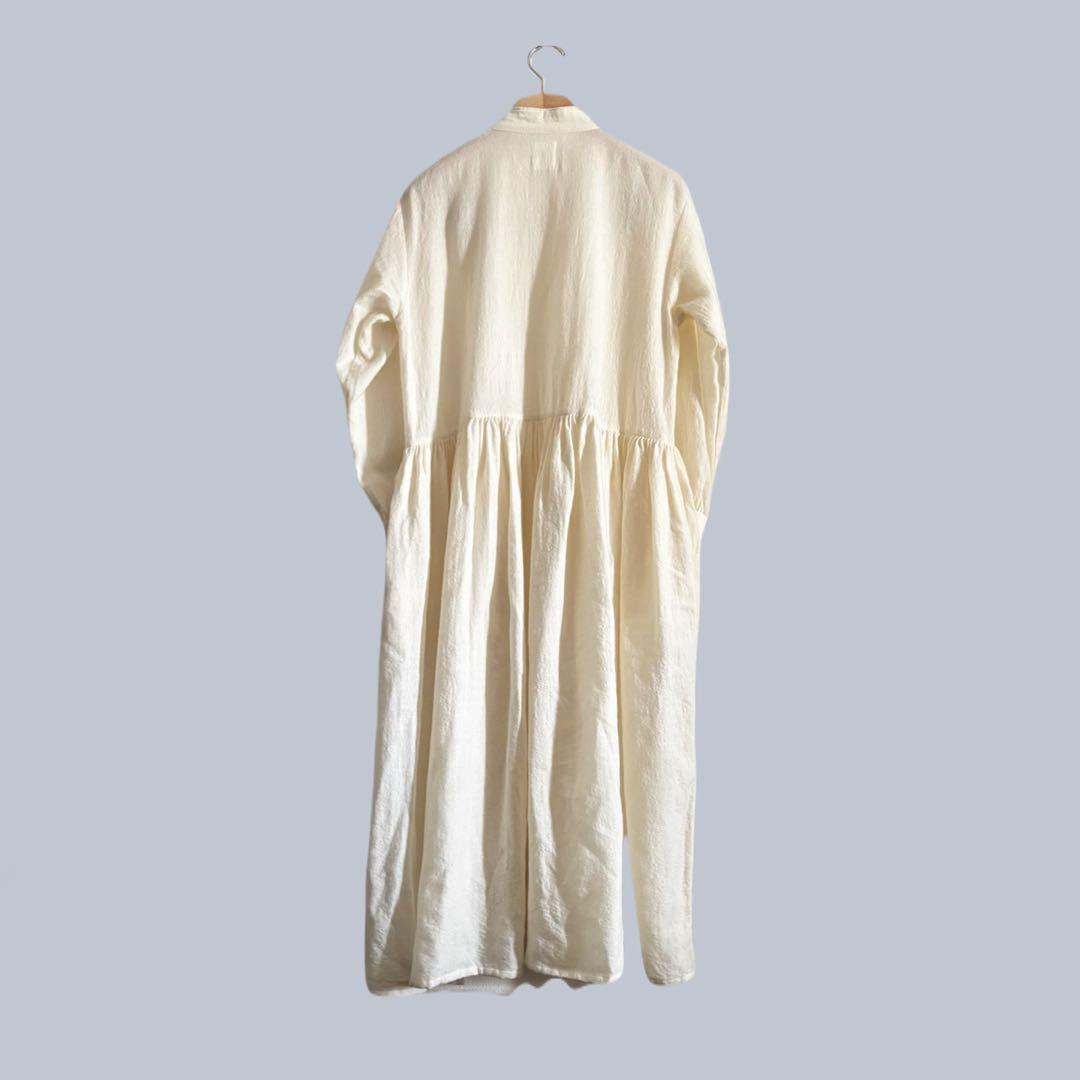 【maison de soil】　ウールバンドカラーエンブロイダリーワンピース