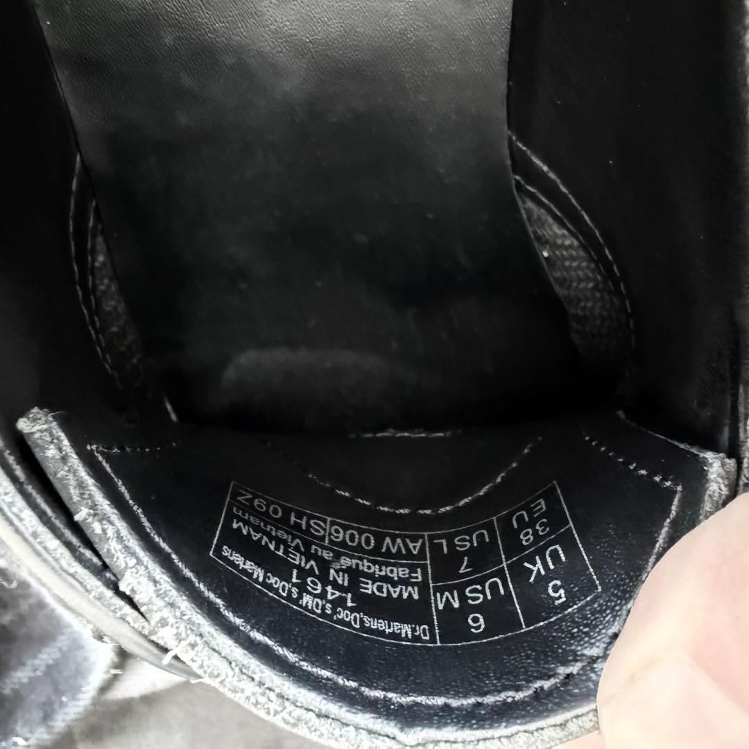 Dr.Martens 3ホールシューズ　ブラック　ネイビーステッチ