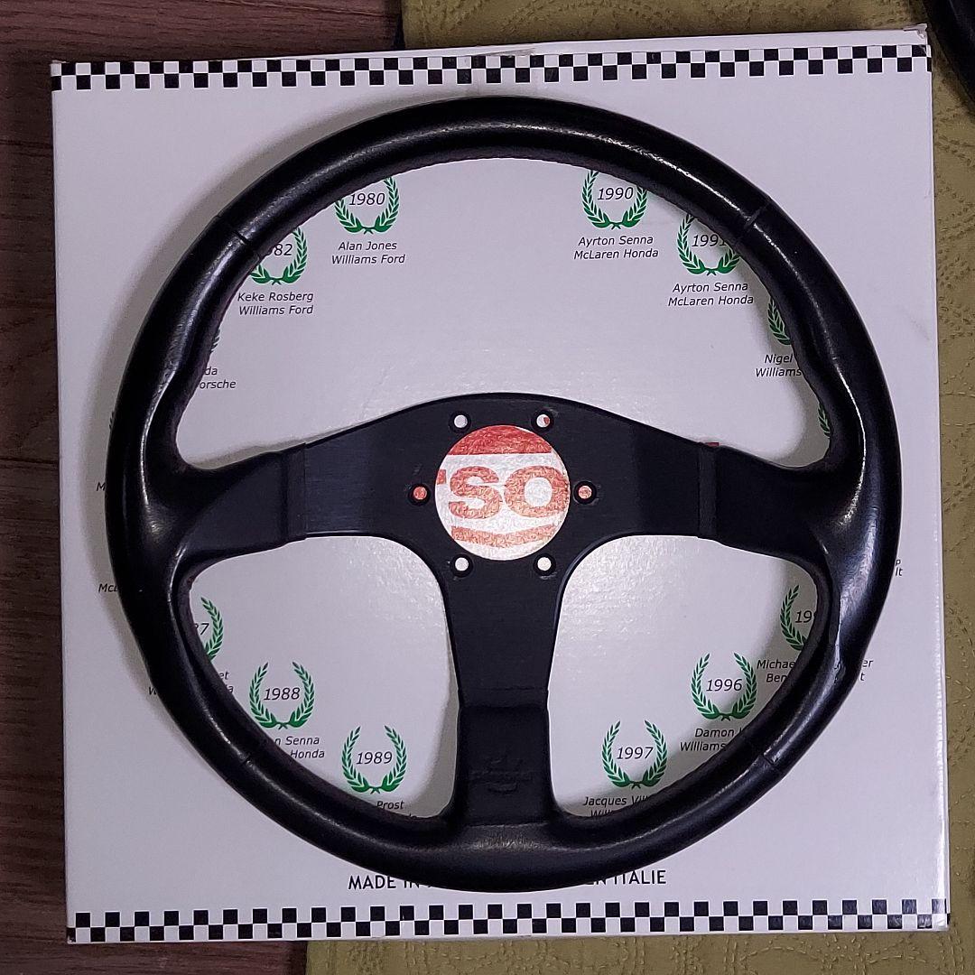 【中古】正規品 ナルディ パーソナル 350mm ステアリング 赤ステッチ