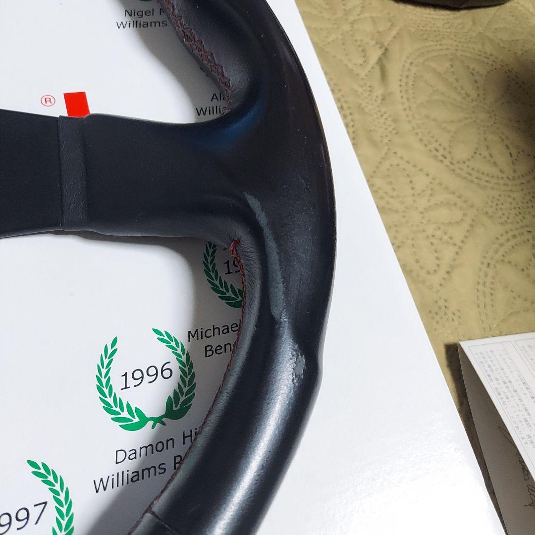 【中古】正規品 ナルディ パーソナル 350mm ステアリング 赤ステッチ