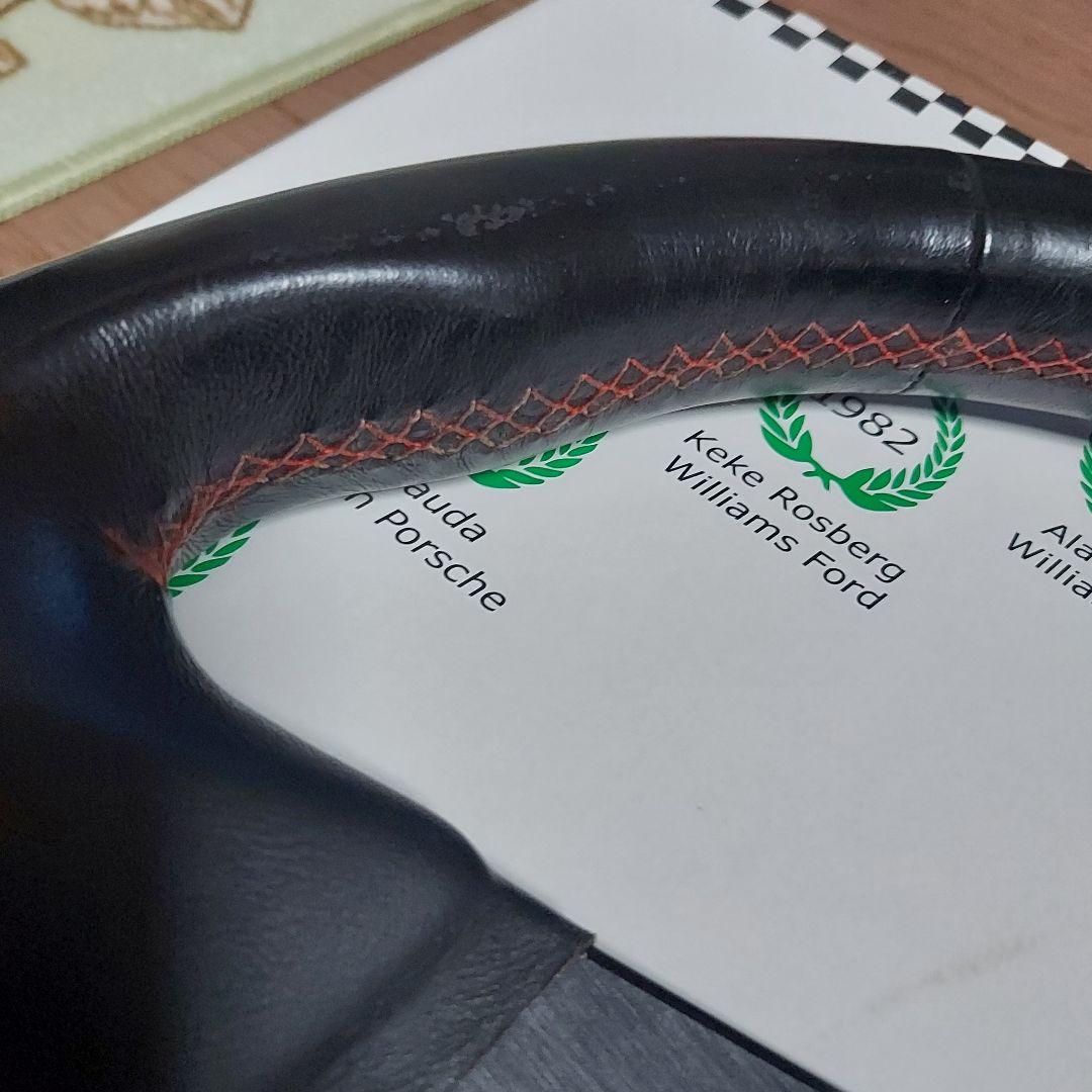 【中古】正規品 ナルディ パーソナル 350mm ステアリング 赤ステッチ