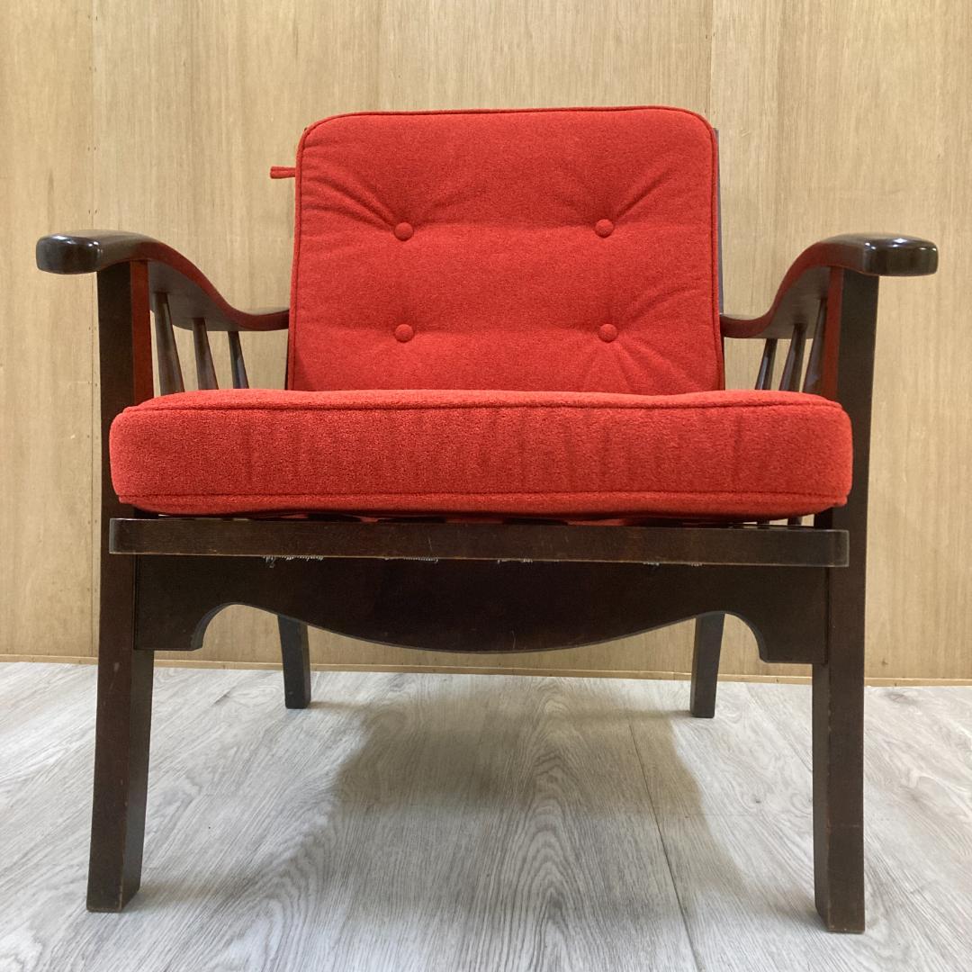 北海道民芸家具 樺無垢材 1人掛けソファ 1Pソファ B