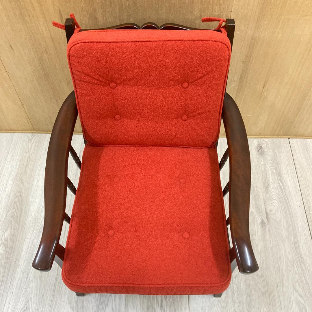 北海道民芸家具 樺無垢材 1人掛けソファ 1Pソファ B