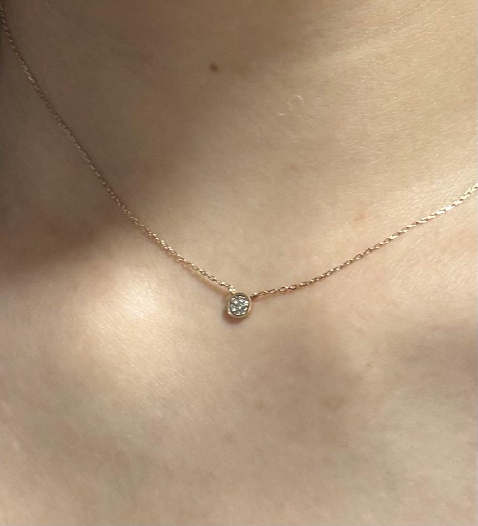 ete K10MPG ブリリアント ダイヤモンド ネックレス