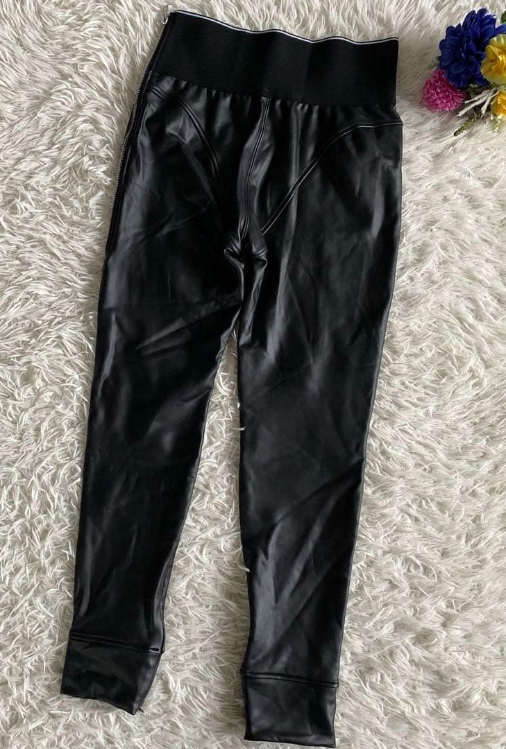 アレキサンダーワン alexander wang レザーパンツ　ロゴウエスト