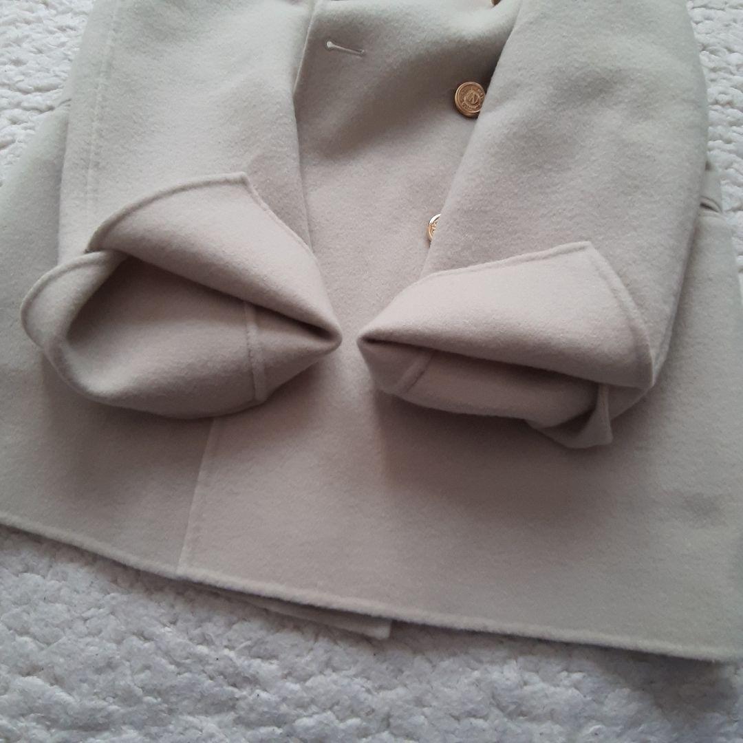 ユナイテッドアローズ ダブル ジャケット ベージュ S ウール 金ボタン 36