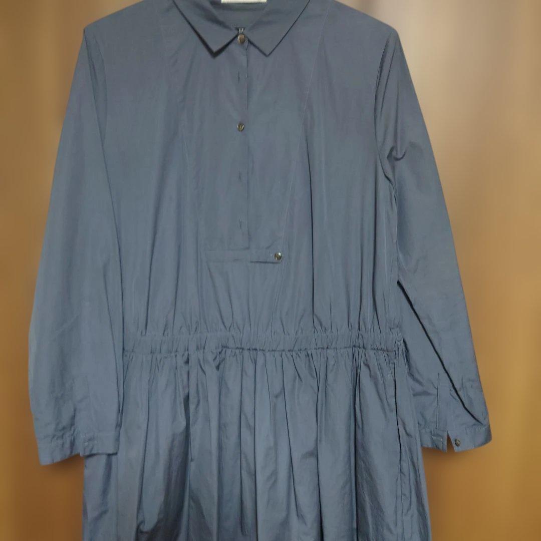 minä perhonen グレー シャツワンピース 長袖