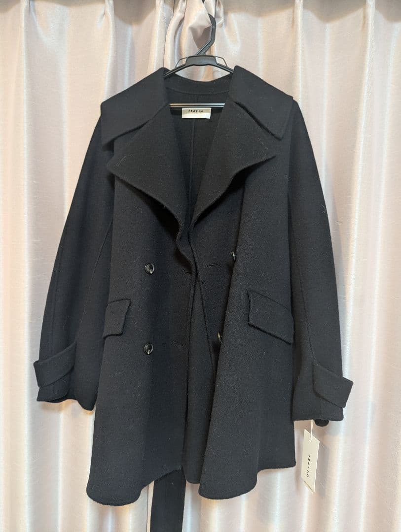 新品未使用タグ付き　ウールリバーミドルAラインコート