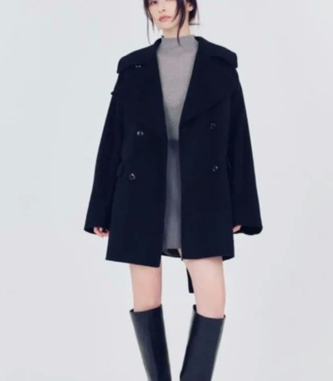 新品未使用タグ付き　ウールリバーミドルAラインコート