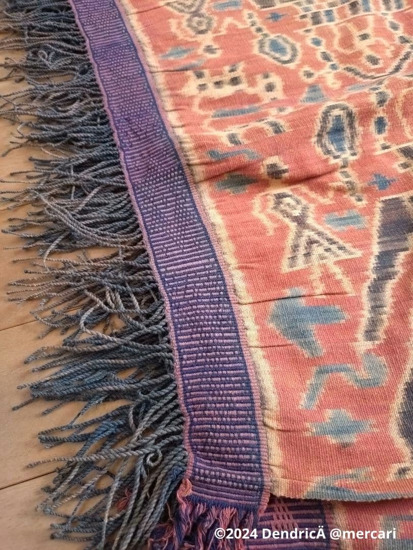 u*8様 ビンテージ　アジアン　オレンジ　フリンジラグ　象　エレファント　エスニ