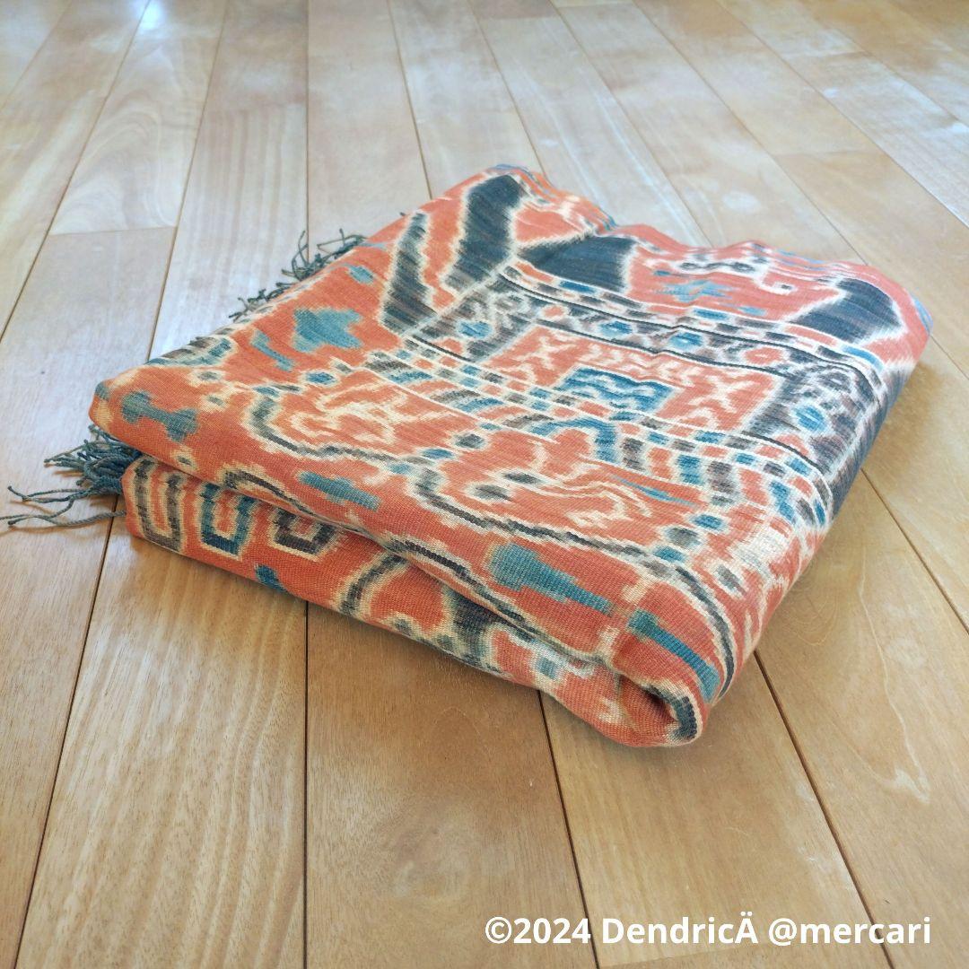 u*8様 ビンテージ　アジアン　オレンジ　フリンジラグ　象　エレファント　エスニ