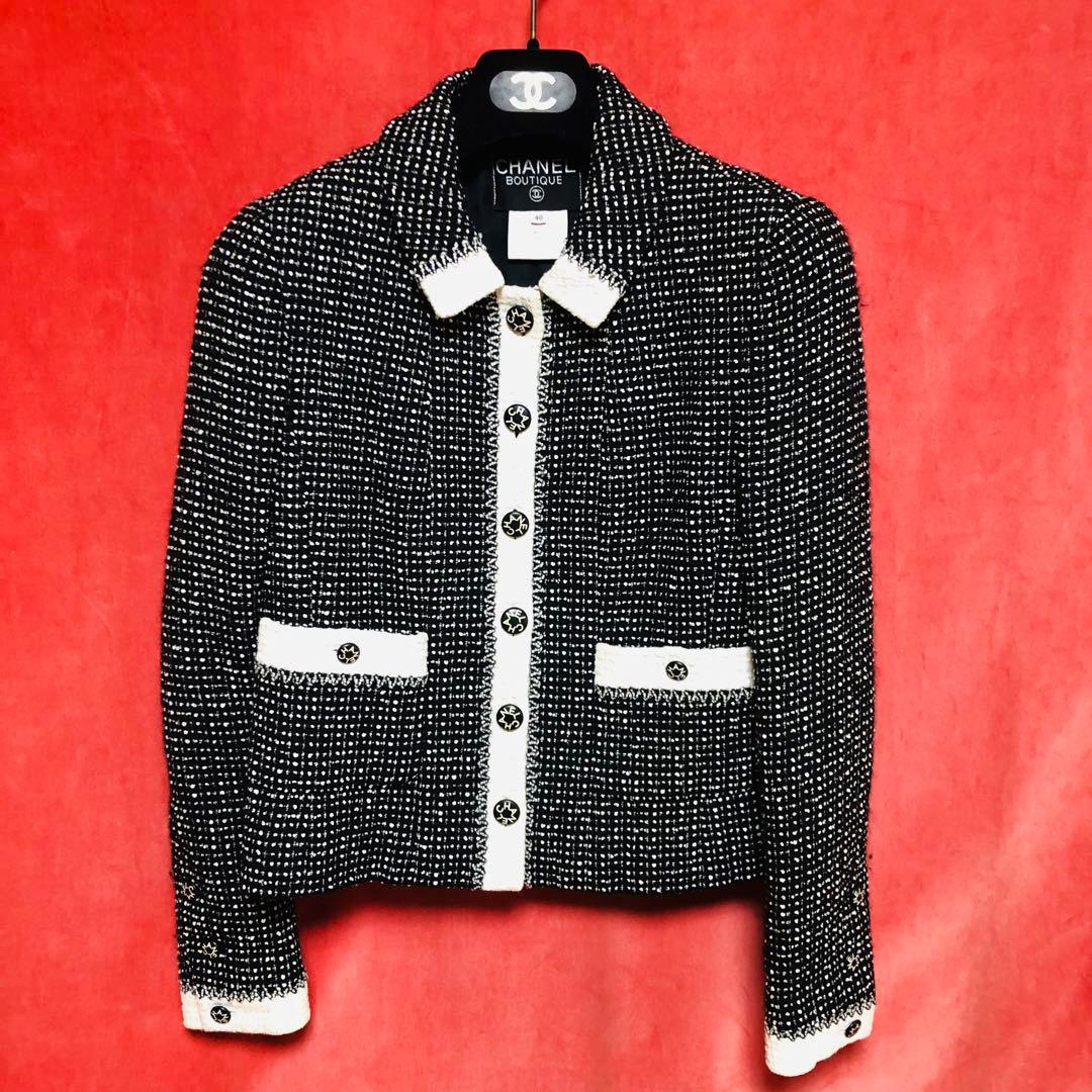 CHANEL ツイード ジャケット96C ヴィンテージ　ロゴボタン