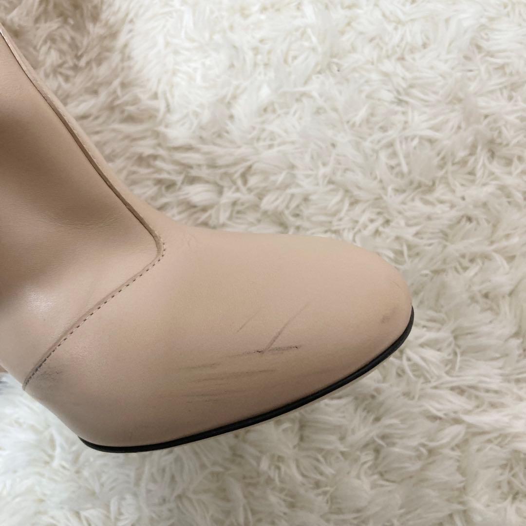 FENDI フェンディ FFカーリグラフィー ロングブーツ レザー Pベージュ